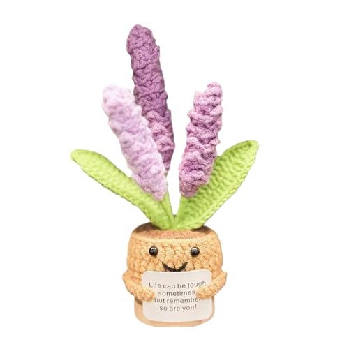 Générique Häkelblume, gestrickt, positiv, Lavendel, Häkeln, Büro, Dekoration, Häkeln, niedlich, gestrickt, im Topf für den Urlaub von Générique