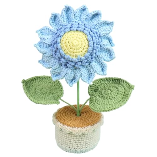 Générique Häkelblume zum Stricken – Blumenstrauß | Häkeln, Sonnenblume, Doll-Häkchen, Emotionale Pflanzenhalterung, gestricktes Spielzeug mit Karten, Dekoration, Blumenstrauß für Geburtstag Mutter von Générique