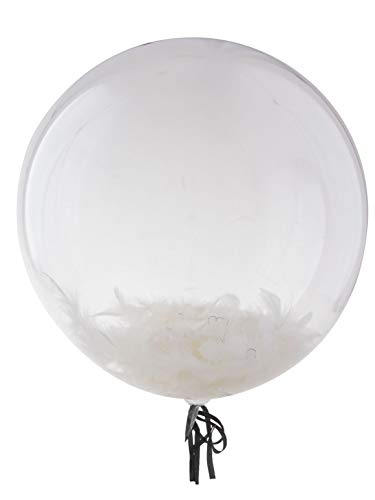 Generique - Luftballon mit weißen Federn, 45 cm von Generique -
