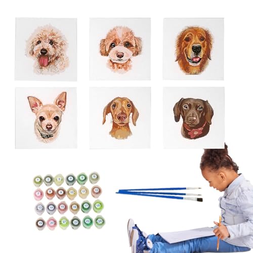 Générique Malen für Hunde, Malen nach Zahlenset | Welpenzeichnungszauber mit Rahmen 6 Stück, Tiernummer, Malerei, Handwerk für Schule, Klasse, Wohnzimmer Générique Malen für Hunde, Malen nach Zahlenset | Welpenzeichnungszauber mit Rahmen 6 Stück, Tiernummer, Malerei, Handwerk für Schule, Klasse, Wohnzimmer von Générique