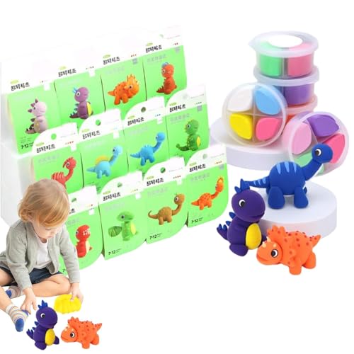 Générique Modelling Clay Kit, Theme Clay Sculpting, 11,42 x 9,84 x 3,15 Zoll, Lightweight Creative Art Crafts, 12 Styles Kindermodell, Soft Foam Bouncing für Putty Kit, Fun Activities von Générique