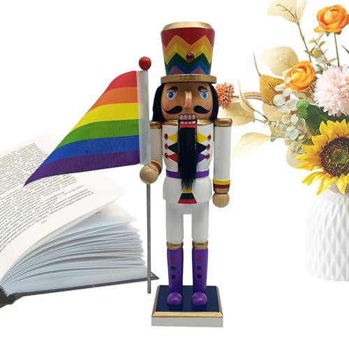 Générique Nussknacker Skulptur Nussknacker Holzfigur Nussknacker Weihnachtsdeko Saisonale Dekorationsszene mit Regenbogenflagge Générique Nussknacker Skulptur Nussknacker Holzfigur Nussknacker Weihnachtsdeko Saisonale Dekorationsszene mit Regenbogenflagge von Générique