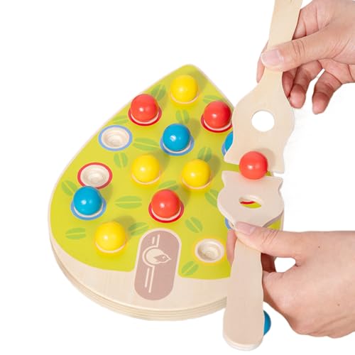 Générique Perlenset mit Brett, Lernspiel aus Holz mit Perlen zum Zusammenbauen – Lernspielzeug Zählen Klassifizierung zur Stimulierung der Sinne in der Kindergartenklasse Mädchen von Générique