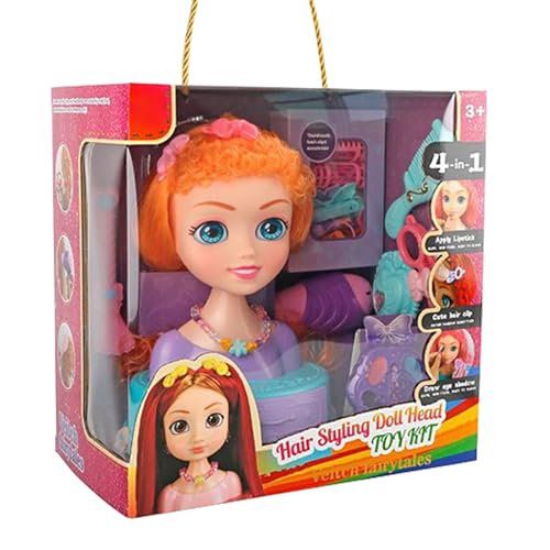 Générique Puppenkopf Pretend Beauty Salon Toy, Practice Styling Mannequin, Kosmetikzubehör, lustiges Geschenk für kleine Mädchen im Alter von 3-8 Jahren, Geburtstag, Party, Klassenzimmer, Haarstyling Générique Puppenkopf Pretend Beauty Salon Toy, Practice Styling Mannequin, Kosmetikzubehör, lustiges Geschenk für kleine Mädchen im Alter von 3-8 Jahren, Geburtstag, Party, Klassenzimmer, Haarstyling von Générique