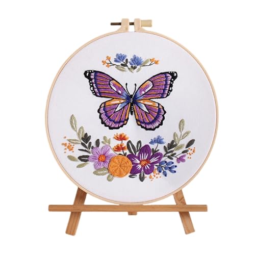 Générique Schmetterlingsblumen-Stickset, Schmetterlings-Blumenstickerei, buntes Stickset, Stickset für Anfänger, runde Nähzubehör für Frauen Générique Schmetterlingsblumen-Stickset, Schmetterlings-Blumenstickerei, buntes Stickset, Stickset für Anfänger, runde Nähzubehör für Frauen von Générique