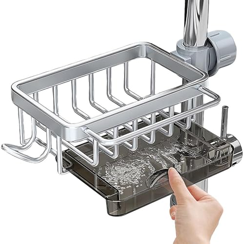 Générique Schwammhalter für Küchenarmatur – Multifunktionaler Wasserhahn-Abfluss-Organizer | Multifunktionaler Spülbeckenabflusskorb, Aufbewahrungshalter für Reinigungsbürste Générique Schwammhalter für Küchenarmatur – Multifunktionaler Wasserhahn-Abfluss-Organizer | Multifunktionaler Spülbeckenabflusskorb, Aufbewahrungshalter für Reinigungsbürste von Générique