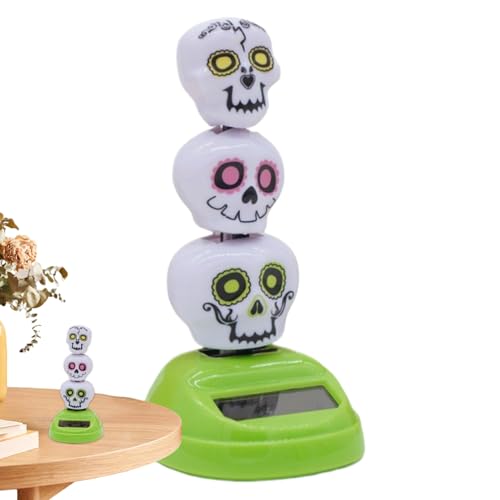 Générique Solar Dancing Toys, Skull Head Cat Dashboard Decoration, 3,94 Zoll (8,94 cm), wetterfest, Solar-Powered, Auto-Innenzubehör, Tischdekoration für Schlafzimmer, Wohnzimmer, Fenster von Générique