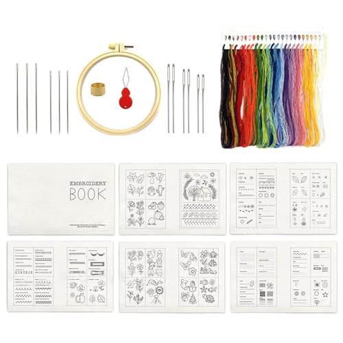 Générique Stickerei-Set für Anfänger – Stickbuch-Set für Anfänger | Wiederverwendbares Zubehör zum Lernen von Kunsthandwerk und kreativen Aktivitäten, Anleitung für Projekte zu Hause, Mädchen, Frauen Générique Stickerei-Set für Anfänger – Stickbuch-Set für Anfänger | Wiederverwendbares Zubehör zum Lernen von Kunsthandwerk und kreativen Aktivitäten, Anleitung für Projekte zu Hause, Mädchen, Frauen von Générique