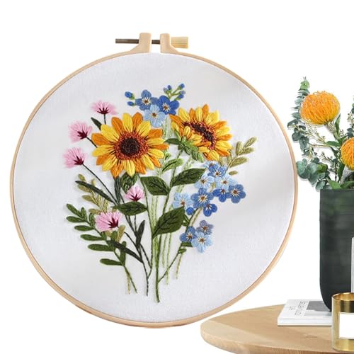 Générique Stickerei-Starter-Set, Handstickerei-Set, Handgemachte Stich-Bastelsets mit Muster und Anleitung | Baumwoll-Sticksets für Anfänger, Experten u von Générique