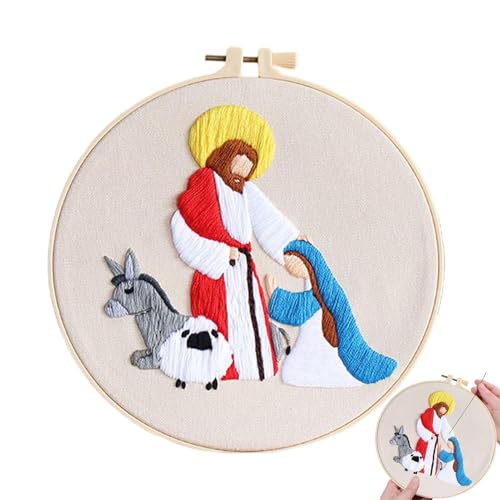 Générique Stickset für Anfänger, Krippenset, Krippenset, christliche Stickverzierungen | besticktes Weihnachtskrippen-Zubehör für Erwachsene Générique Stickset für Anfänger, Krippenset, Krippenset, christliche Stickverzierungen | besticktes Weihnachtskrippen-Zubehör für Erwachsene von Générique