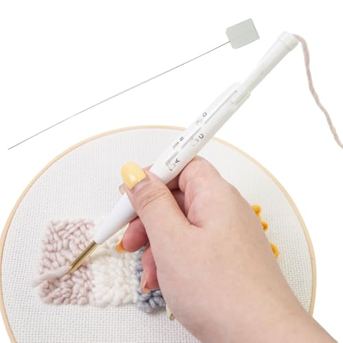 Générique Stickstift Punch Needle Set | Stickset verstellbar mit Einfädler | Zubehör für Handarbeit | Socken Kleidung Kissen Teppich von Générique