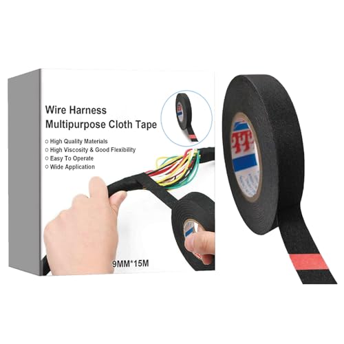 Générique Stoffband, hohe Hitzebeständigkeit, Klebeband, Harness Wrap, Automotive Electrical Wire Harnessing, Noise Dampening Feature, Strong Grip Design, Installation or Repair Work Générique Stoffband, hohe Hitzebeständigkeit, Klebeband, Harness Wrap, Automotive Electrical Wire Harnessing, Noise Dampening Feature, Strong Grip Design, Installation or Repair Work von Générique