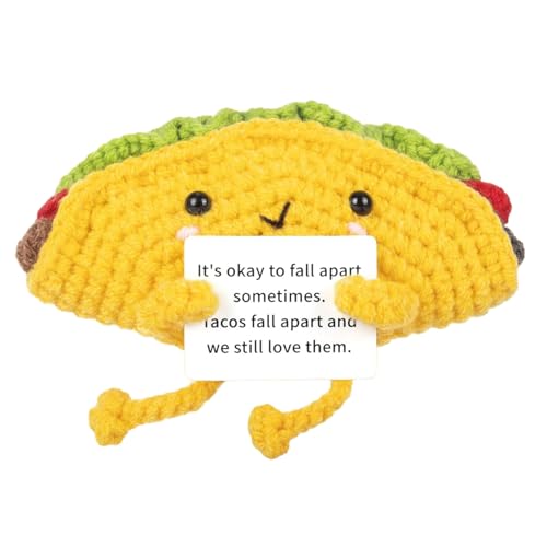 Générique Taco Plüsch, Häkelnadel, niedlich, handgefertigt, Motivationaler Taco mit Positive Karte, lustiges Geschenk für beste Freunde, Geburtstag, einzigartige Dekoration, 11,9 x 5,9 cm Générique Taco Plüsch, Häkelnadel, niedlich, handgefertigt, Motivationaler Taco mit Positive Karte, lustiges Geschenk für beste Freunde, Geburtstag, einzigartige Dekoration, 11,9 x 5,9 cm von Générique
