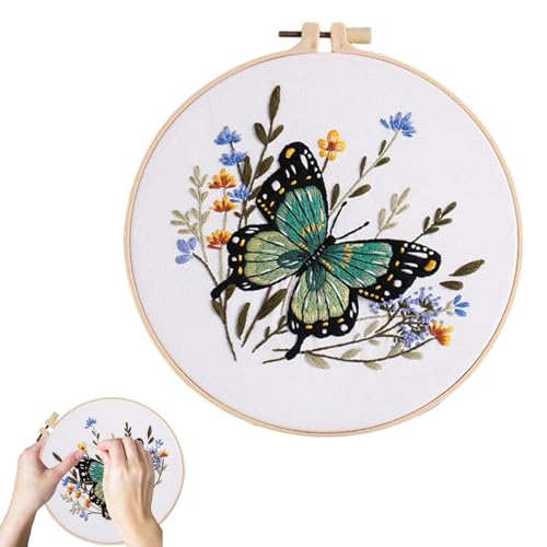 Générique Tier-Stickerei-Set, Schmetterlingsblumen-Stickerei, buntes Handstickset, Nähkunst-Set, für Weihnachten, Neujahr, Thanksgiving Générique Tier-Stickerei-Set, Schmetterlingsblumen-Stickerei, buntes Handstickset, Nähkunst-Set, für Weihnachten, Neujahr, Thanksgiving von Générique
