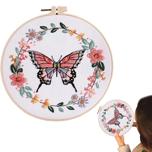 Générique Tier-Stickerei-Set, Schmetterlingsblumen-Stickerei, buntes Nähkunst-Set, Nähkunst-Set, Nähset für Weihnachten, Neujahr, Thanksgiving Générique Tier-Stickerei-Set, Schmetterlingsblumen-Stickerei, buntes Nähkunst-Set, Nähkunst-Set, Nähset für Weihnachten, Neujahr, Thanksgiving von Générique