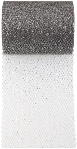 Générique Tüllrolle, 8 cm x 10 m (glitzernd, grau) von Générique