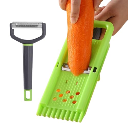 Générique Vegetal Peeler – funktionelles Fruchtschälen und Zerkleinerer-Werkzeugset, ergonomischer Griff, Coimber aus Karottengemüse mit Ingwer und Knoblauch Générique Vegetal Peeler – funktionelles Fruchtschälen und Zerkleinerer-Werkzeugset, ergonomischer Griff, Coimber aus Karottengemüse mit Ingwer und Knoblauch von Générique