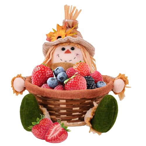 Générique Vogelscheuchen-Dekoration für das Erntefest – Herbstscheuche | Thanksgiving aus Früchten – Halloween, für mehrstufiges Schreibtischtablett von Générique