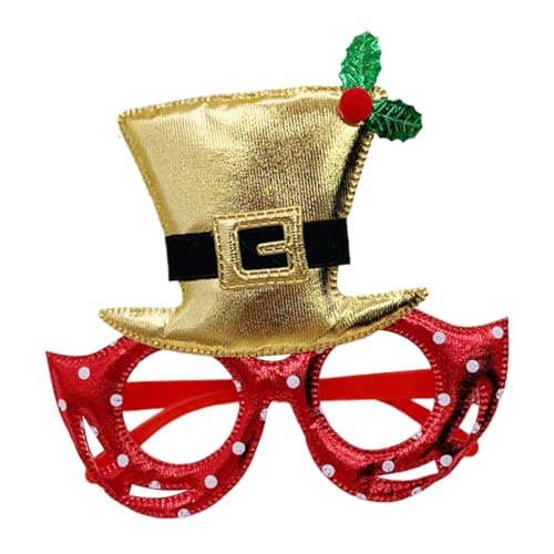 Générique Weihnachtsbrille für Weihnachten, niedliche Brille mit Pailletten – Brillenrahmen im Hut-Design, Zubehör für Weihnachtsfeiern für den Urlaub Générique Weihnachtsbrille für Weihnachten, niedliche Brille mit Pailletten – Brillenrahmen im Hut-Design, Zubehör für Weihnachtsfeiern für den Urlaub von Générique