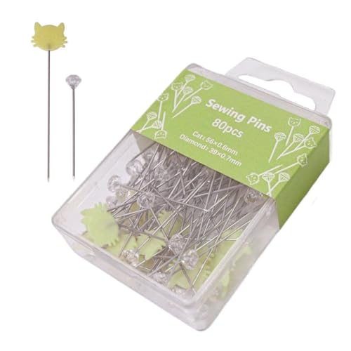 Gerade Stecknadeln zum Nähen – 80 Stück, Satinnadeln, Werkzeug zum Nähen, für Handwerk, Knöpfe, Verschlüsse, Schmuck, Dekoration, Nähen, Handarbeiten, Kleidung von Générique