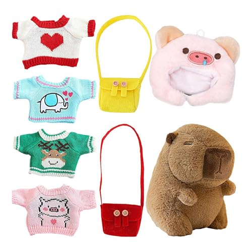 Getuftete Capybara – Großes Capybara-Plüschspielzeug | Kinder Sleeping Stuffed Capybara | 24 cm süße Plüschpuppe Capybara Naptime-Puppe mit Kleidung und Zubehör für Mädchen Schlafzimmer Getuftete Capybara – Großes Capybara-Plüschspielzeug | Kinder Sleeping Stuffed Capybara | 24 cm süße Plüschpuppe Capybara Naptime-Puppe mit Kleidung und Zubehör für Mädchen Schlafzimmer von Générique