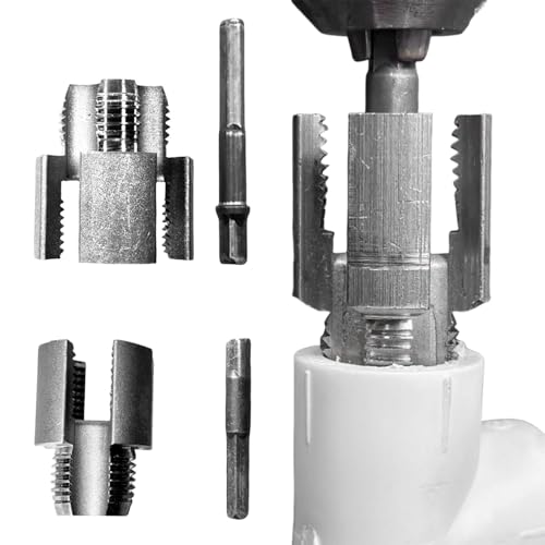 Gewindewerkzeug für Innen- und Außenrohr, integriert, 2 in 1 PVC, Pfeife, Threader-Set, 1/2 Zoll, 3/4 Zoll, für elektrische Bohrmaschine, Schneidgewinde, Reparatur (1/2 Zoll + 3/4 Zoll) von Générique