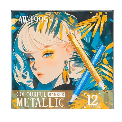 Glitzernde Marker, Glitzer Farbstifte - Konturenstifte 12 Farben, Glitzer Textmarker - Set Acrylmarker Malstifte, Graffiti Stift zum Ausmalen Glitzernde Marker, Glitzer Farbstifte - Konturenstifte 12 Farben, Glitzer Textmarker - Set Acrylmarker Malstifte, Graffiti Stift zum Ausmalen von Générique