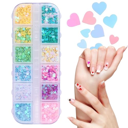 Glitzernde Pailletten für Nägel, glänzendes Zubehör für Nägel, multifunktional, herzförmig, für Abend, Show, Party und Rendezvous Glitzernde Pailletten für Nägel, glänzendes Zubehör für Nägel, multifunktional, herzförmig, für Abend, Show, Party und Rendezvous von Générique