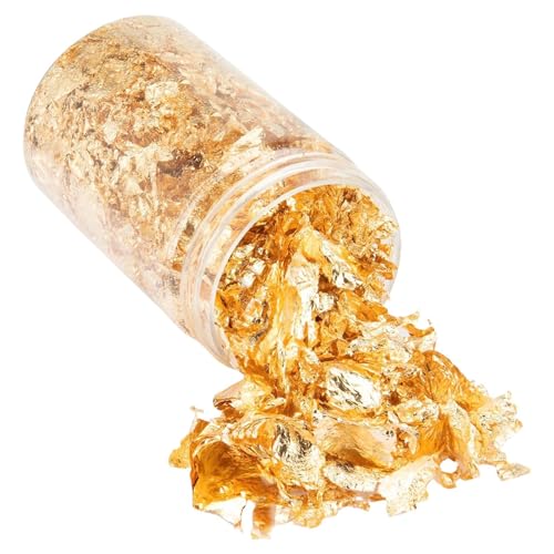 Goldfolie aus Goldfolie – Set aus handgefertigtem Bettpapier, dünnes Blatt für Kunstprojekte | Premium-Dekorationsfolien für Harzbeschichtung, Möbelveredelung, Verpackung von Générique