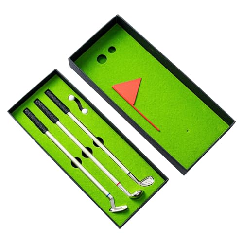 Golf-Kugelschreiber-Set, Golf-Kugelschreiber, Büro-Golfspiel-Set – Drei Arten von Tinte für Vatertag, Bürospiele mit Bällen und Flagge zum Lernen im Falle von von Générique