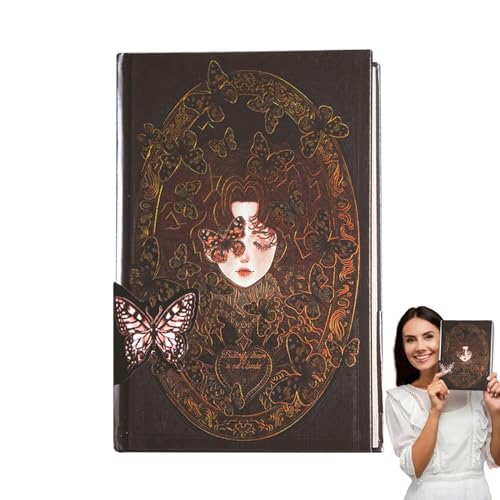 Goth Journal, Gothic Notebook | Creative Hot Stamping Fine Notepad Gothic Style | Vintage Notizblock für Frauen Goth Journal, Schulbürobedarf, Halloween-Notizblock, 256 Seiten von Générique