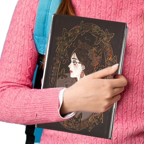 Gothic-Notizbuch, Vintage, Gothic, Hot Stamping, schöne Illustration, Retro, Handbuch – Vintage-Notizblock für Frauen, Goth Journal, Schulbürobedarf, Halloween-Notizblock, 256 Seiten von Générique
