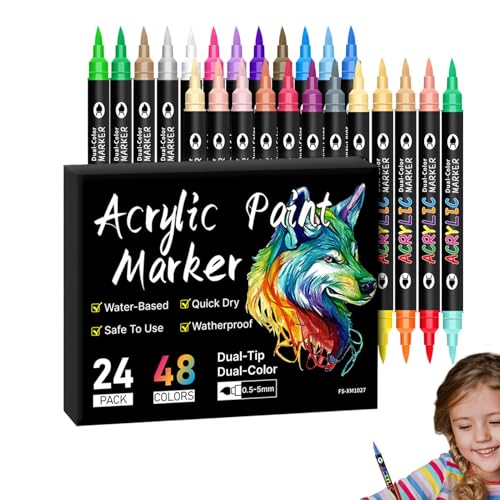 Graffiti-Marker, bunte Marker-Stifte – Künstlermalmarker-Stift mit Doppelspitze, bunte Marker-Stifte zum Bauen, Farbmarkierungsset zum Trocknen von Générique