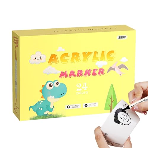Graffiti-Marker für Acrylfarbenmarker | Permanenter Acrylfarbenmarker 12/24/36 Farben, Wassermarker mit weicher Spitze, schnell trocknender Graffiti-Marker von Générique
