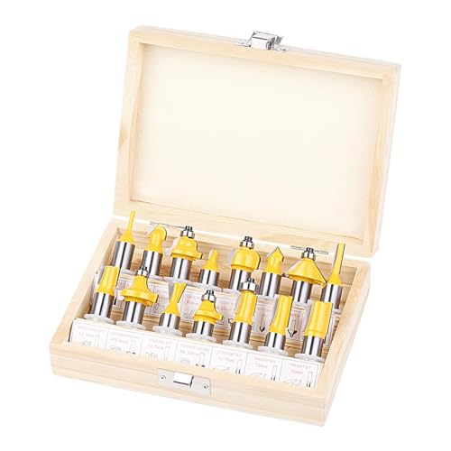 Gravierfräser-Bit, Fräser-Bit-Set | 15 x Schnitzbohrer, Fräsbohrer zum Schneiden, 1/2-Zoll-Schaft für Holzbearbeitung, Schnitzerei und Gravur Gravierfräser-Bit, Fräser-Bit-Set | 15 x Schnitzbohrer, Fräsbohrer zum Schneiden, 1/2-Zoll-Schaft für Holzbearbeitung, Schnitzerei und Gravur von Générique