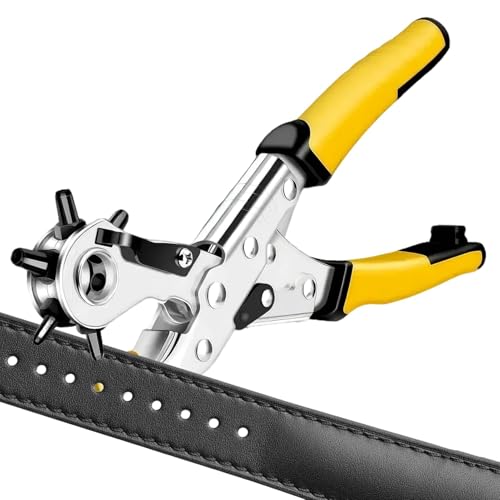 Gürtelstanzwerkzeug, Lederlocher, robuste Lochzange in mehreren Größen für Lochstanzer | Ergonomische und professionelle Stanzwerkzeuge, 6 Größen von Générique