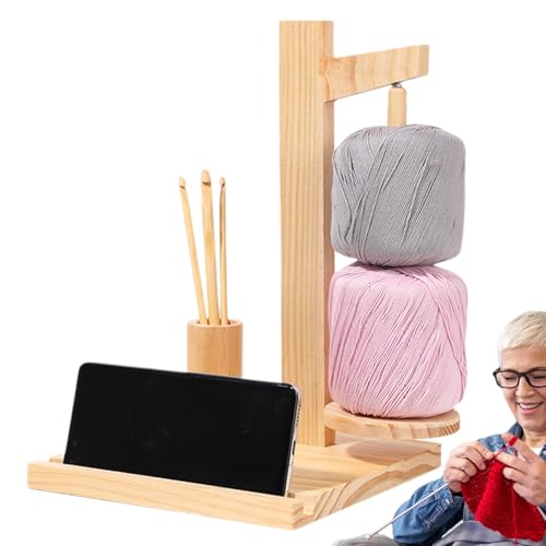 Häkelgarnhalter, Garnhalter für Häkeln, magnetischer Garnhalter aus Holz, Spinner, Rotierender Strickgarnhalter, rutschfester Garnspender für Häkeln, Garnhalter für Handwerk von Générique