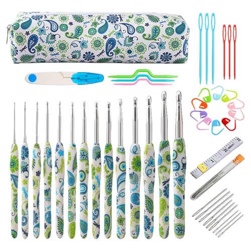 Häkelnadel-Set, ergonomisches Häkelnadel-Set | Häkelnadel-Set mit weichem Tongriff, mehrgrößengewebte Garn-Kits, buntes Cashewnuss zum Stricken von Häkelnadel-Set, ergonomisches Häkelnadel-Set | Häkelnadel-Set mit weichem Tongriff, mehrgrößengewebte Garn-Kits, buntes Cashewnuss zum Stricken von von Générique