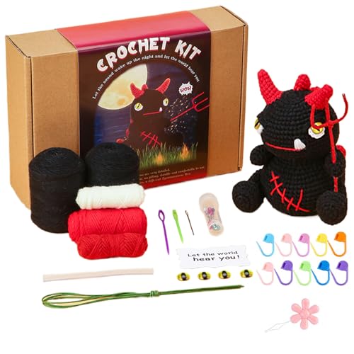 Häkelset für Anfänger, Häkelset – komplettes Häkel-Starter-Set, Black Dragon Strickzubehör, komplettes Starter-Set mit Garn und Haken, Häkelzubehör Häkelset für Anfänger, Häkelset – komplettes Häkel-Starter-Set, Black Dragon Strickzubehör, komplettes Starter-Set mit Garn und Haken, Häkelzubehör von Générique