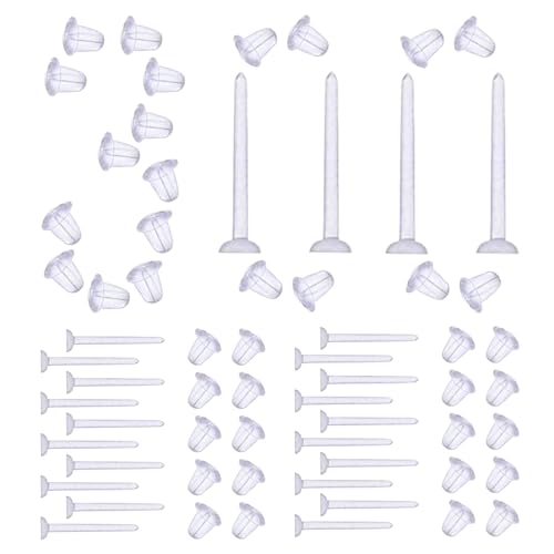 Häufig für Ohrstecker, Ohrringstangen und Rückenteile – Silikon Small Bounk Backs | Transparente Ohrklingel-Ersatz-Sets für Bankette, l von Générique
