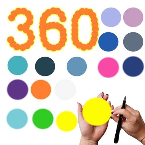 Haftnotizen | Runde Haftnotizen, 360 Stück | Transparentes rundes transparentes Memo-Etikett zum Schutz von Personen in heller Farbe für Schulbüros Haftnotizen | Runde Haftnotizen, 360 Stück | Transparentes rundes transparentes Memo-Etikett zum Schutz von Personen in heller Farbe für Schulbüros von Générique