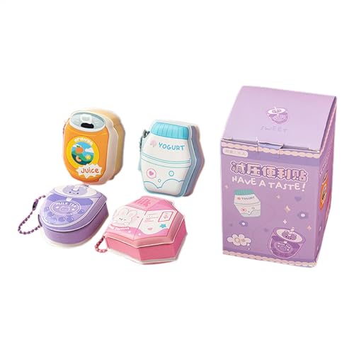 Haftnotizen-Set, Heimbüro-Schreibwaren, 6 x 6 cm, 4 x tragbare Klebepads, lustiges und farbenfrohes Schreibtischzubehör für Zuhause, Büro, Schule, Studio, kreatives Organisationszubehör von Générique
