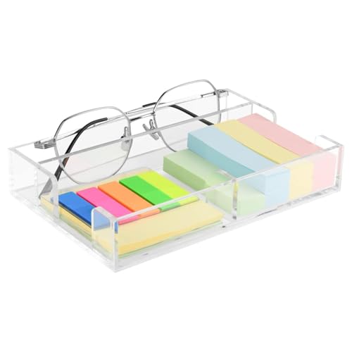 Haftnotizhalter, Haftnotizhalter für Büro | Transparenter Acryl-Notizblock-Organizer | Selbstklebender Notizblock, Notizblockhalter mit Brille, Organizer d von Générique