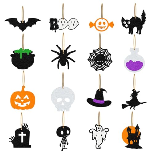 Halloween Baumschmuck 16 Mini Ornamente, gruselige Anhänger aus stabilem Papier | Halloween Ornamente Spinnen Deko für kleine Bäume, Deko-Agent Punkt Aion und Atmo Halloween Baumschmuck 16 Mini Ornamente, gruselige Anhänger aus stabilem Papier | Halloween Ornamente Spinnen Deko für kleine Bäume, Deko-Agent Punkt Aion und Atmo von Générique
