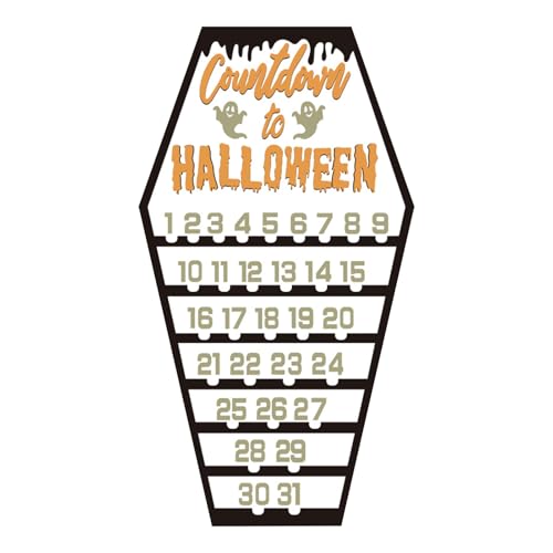 Halloween-Countdown-Kalender aus Holz – lustiges tragbares Sarg-Schildbrett, leichte gruselige Dekoration | Langlebiger lustiger dekorativer Teileplaner, Po-Anzeige Halloween-Countdown-Kalender aus Holz – lustiges tragbares Sarg-Schildbrett, leichte gruselige Dekoration | Langlebiger lustiger dekorativer Teileplaner, Po-Anzeige von Générique