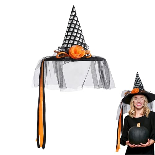 Halloween-Hexenhut | Hexenhut für Erwachsene mit breiter spitzer Krempe, für klassische Partys, Kopfzubehör, Kostümmützen, für den Außenbereich, Garten, Haus Halloween-Hexenhut | Hexenhut für Erwachsene mit breiter spitzer Krempe, für klassische Partys, Kopfzubehör, Kostümmützen, für den Außenbereich, Garten, Haus von Générique