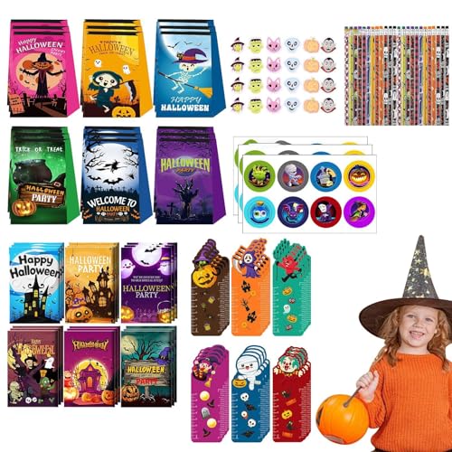 Halloween-Spielzeug-Set, Halloween-Partygeschenke, Urlaubs-Cartoon-Schreibwaren-Set – buntes Spielset für Kinder, niedliche Schulbelohnungen für Feiern, Pri Halloween-Spielzeug-Set, Halloween-Partygeschenke, Urlaubs-Cartoon-Schreibwaren-Set – buntes Spielset für Kinder, niedliche Schulbelohnungen für Feiern, Pri von Générique