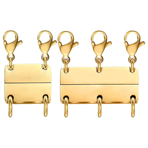 Halskette Layering Clasps, Schmuckverbinder-Set, 2-teilig, magnetischer Trenner, leicht stapelbares Design, Zubehör für Statement, Ketten, Choker, Armband, Kunsthandwerk, Schmuck-Projekte, mehrfarbig Halskette Layering Clasps, Schmuckverbinder-Set, 2-teilig, magnetischer Trenner, leicht stapelbares Design, Zubehör für Statement, Ketten, Choker, Armband, Kunsthandwerk, Schmuck-Projekte, mehrfarbig von Générique