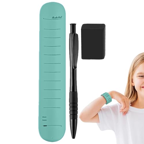 Handgelenkbänder aus Silikon, Handgelenknotizen – Hinweis auf das Armband mit Stift und Radiergummi, wiederverwendbares Armband aus Silikon, wasserdicht, für Arbeitsarbeitsplaner Handgelenkbänder aus Silikon, Handgelenknotizen – Hinweis auf das Armband mit Stift und Radiergummi, wiederverwendbares Armband aus Silikon, wasserdicht, für Arbeitsarbeitsplaner von Générique