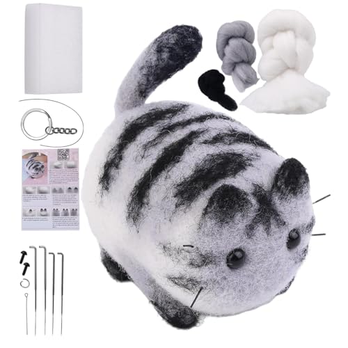 Handgemachtes Nadelfilz-Set, Nadelfilz-Set für Anfänger, Katzenpuppen-Set, Handarbeit, Nadelfilz, Bastelset mit Instructi Handgemachtes Nadelfilz-Set, Nadelfilz-Set für Anfänger, Katzenpuppen-Set, Handarbeit, Nadelfilz, Bastelset mit Instructi von Générique